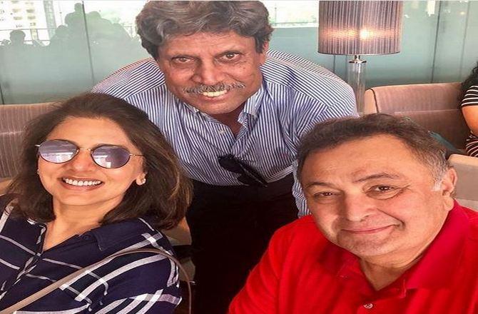 legendary cricketer kapil dev met rishi kapoor and neetu singh | ઋષિ ...