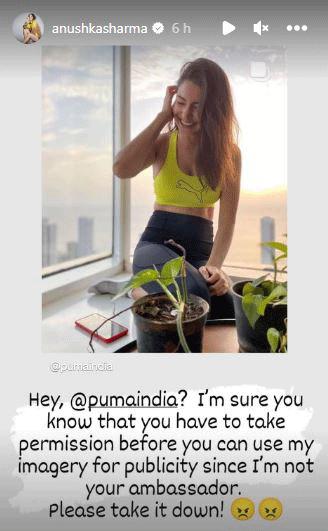Story by Anushka Sharma on Instagram