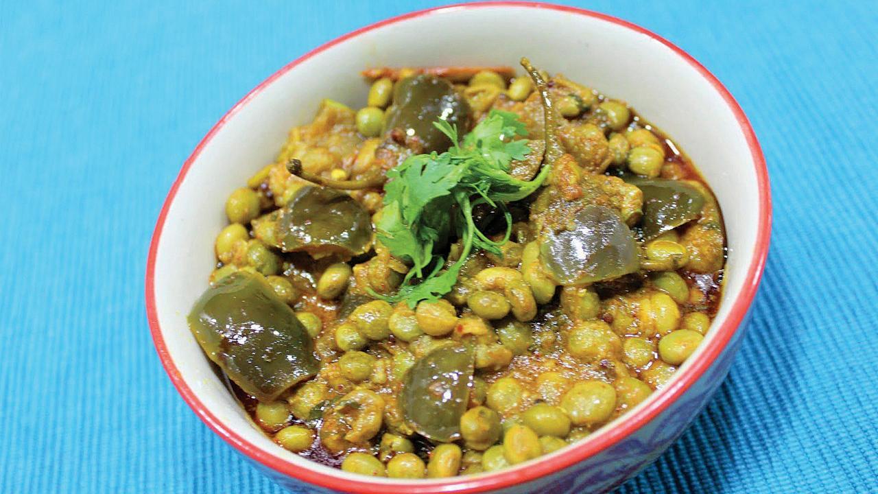 રીંગણ, વાલોળ અને પાપડી