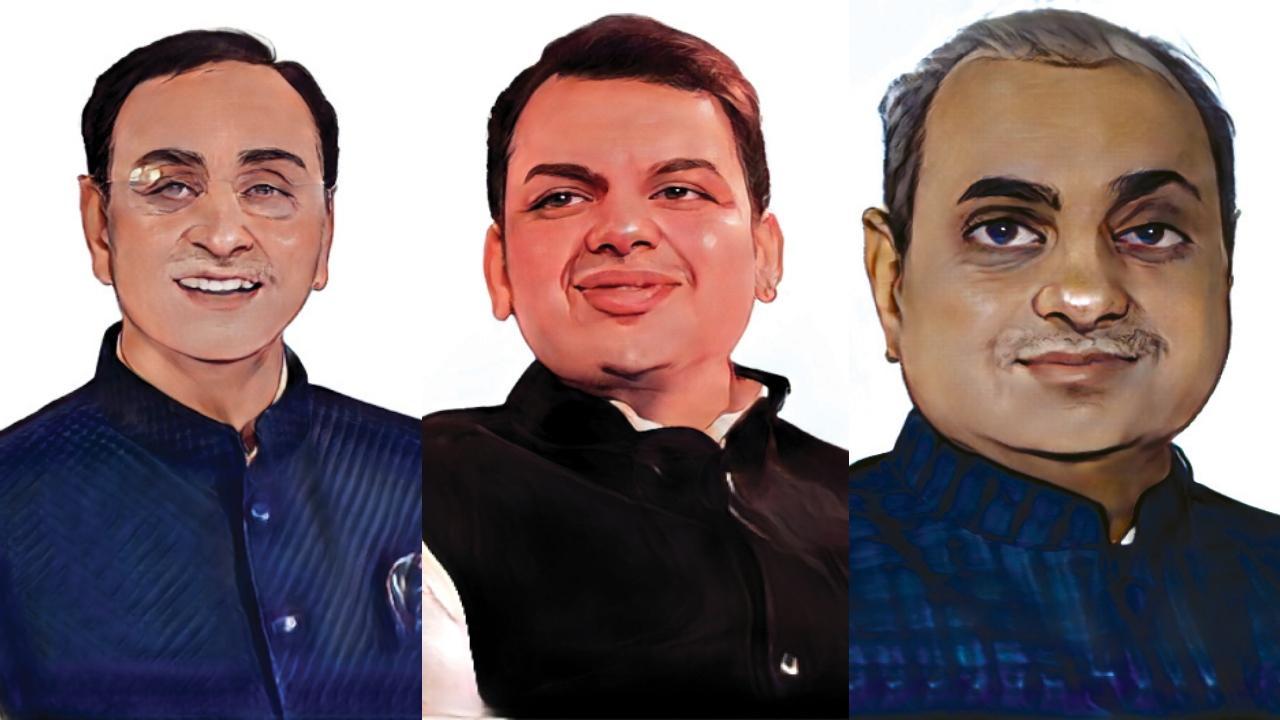 વિજય રૂપાણી, દેવેન્દ્ર ફડણવીસ, નીતિન પટેલ