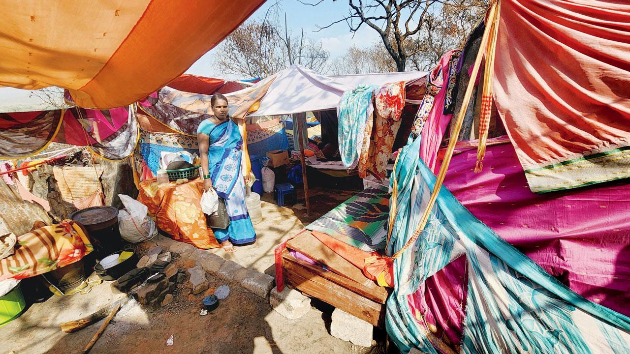 મલાડના કુરાર વિલેજના આપ્પા પાડામાં લાગેલી ભીષણ આગને મહિનો થવા આવ્યો છતાં રહેવાસીઓ સાડી, ઓઢણી બાંધીને પોતાના ઘરમાં કફોડી હાલતમાં રહે છે.