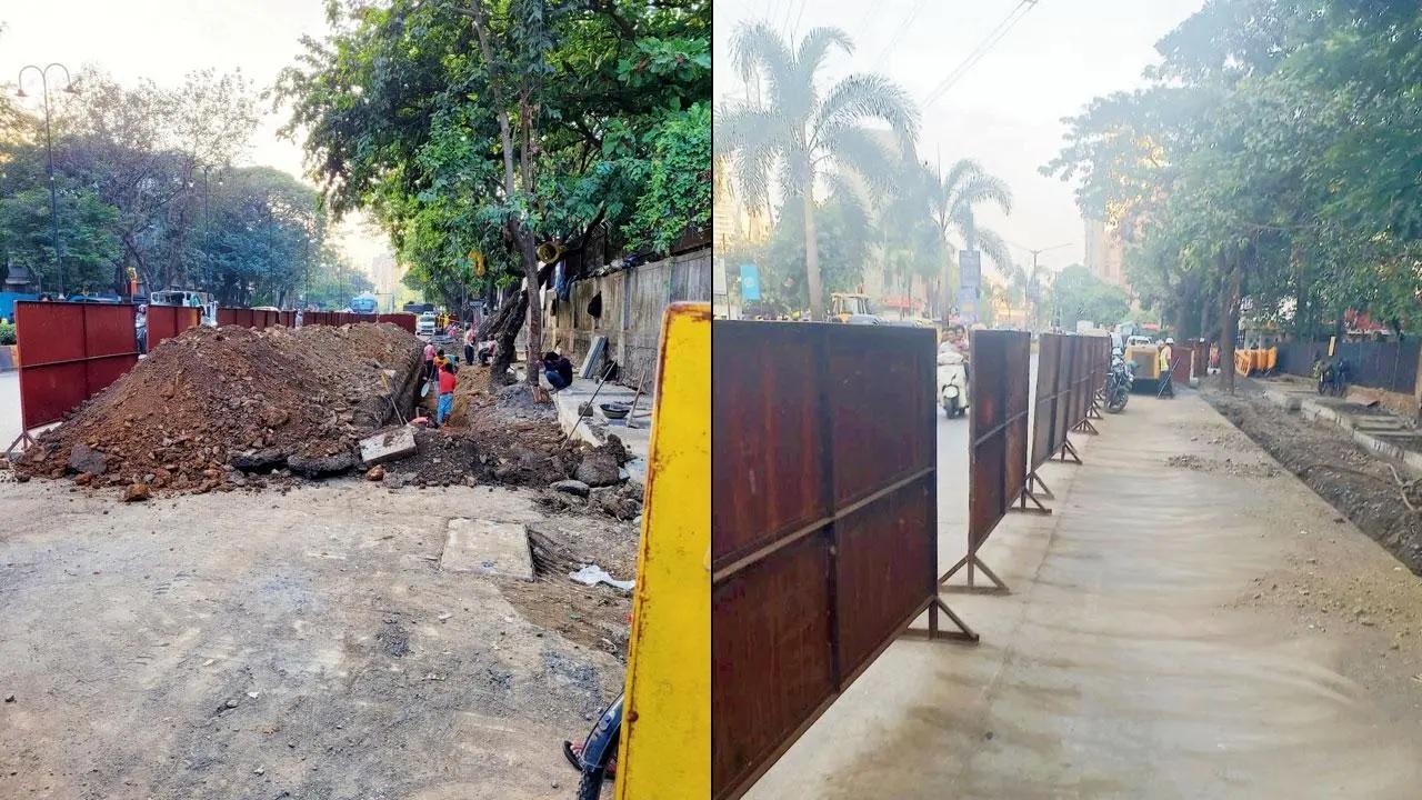 ‘​મિડ-ડે’ના રિપોર્ટ પછી કાંદિવલીમાં રોડના કામના સ્થળેથી ધૂળ ઉપાડી લેવાઈ
