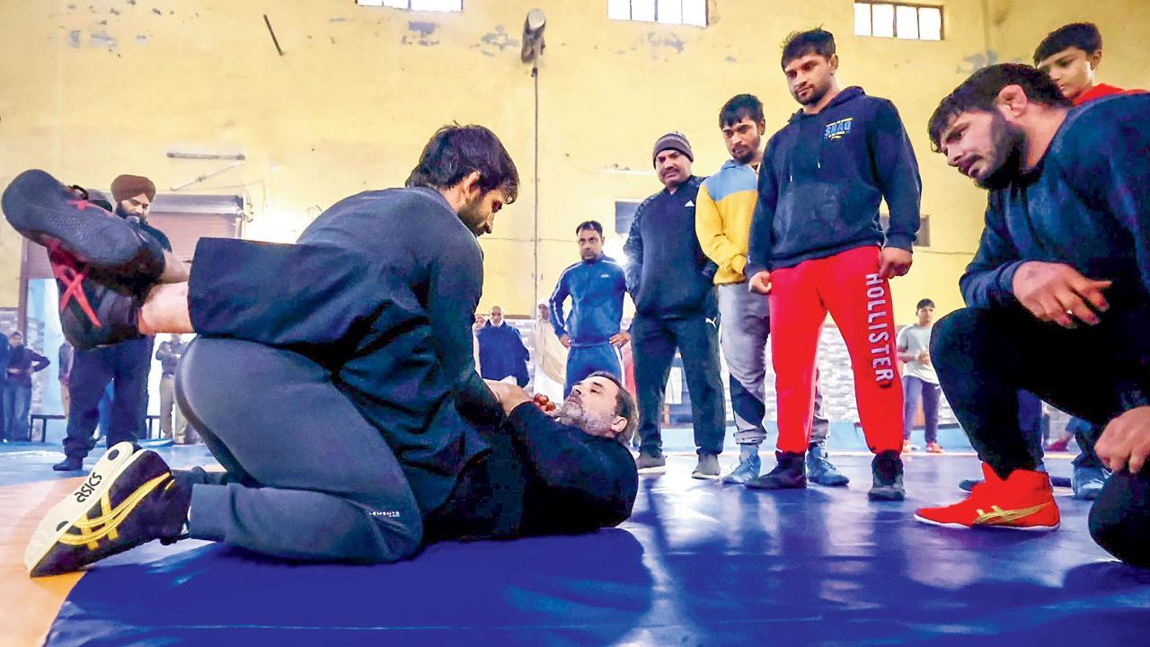 બજરંગ પુનિયા , રાહુલ ગાંધી