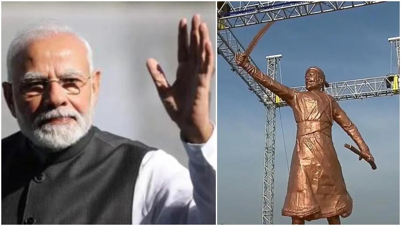પીએમ મોદીએ છત્રપતિ શિવાજી મહારાજની પ્રતિમાનું અનાવરણ કર્યું