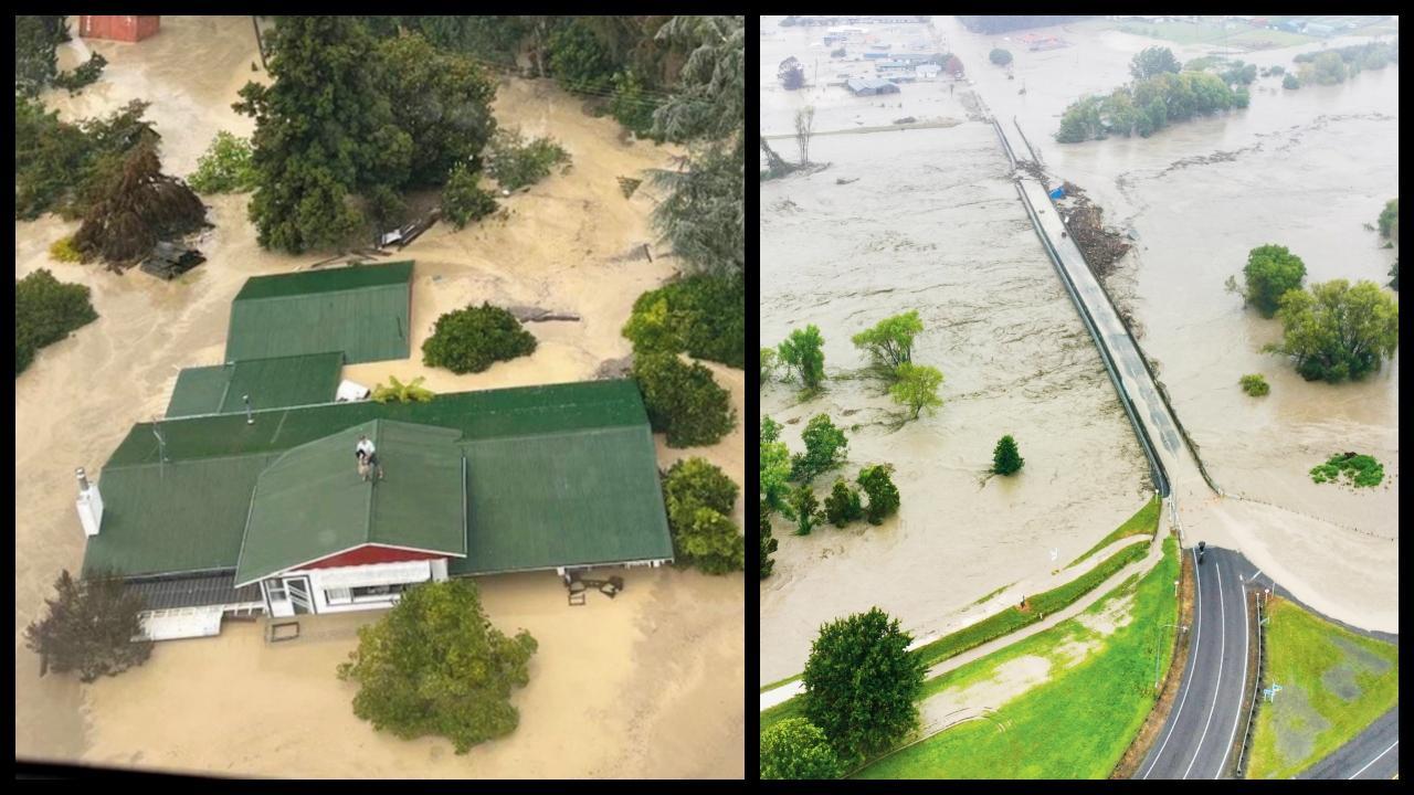 ન્યુ ઝીલૅન્ડના નૉર્થ આઇલૅન્ડમાં ભારે ચક્રવાતને કારણે કાર પણ ફંગોળાઈ ગઈ હતી.