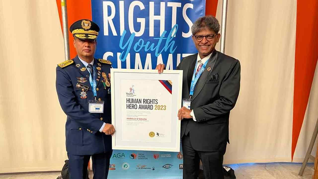 આઈઝ ઓપન ઈન્ટરનેશનલના પ્રમુખ હેરોલ્ડ ડીસોઝાને હ્યુમન રાઇટ્સ હીરો ઍવૉર્ડ એનાયત