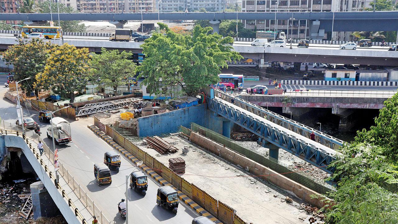 બોરીવલીને વેસ્ટર્ન એક્સપ્રેસ હાઇવે સાથે જોડતા પુલનું કામ છેલ્લા એક વર્ષથી અટક્યું છે (તસવીર : અનુરાગ અહિરે)