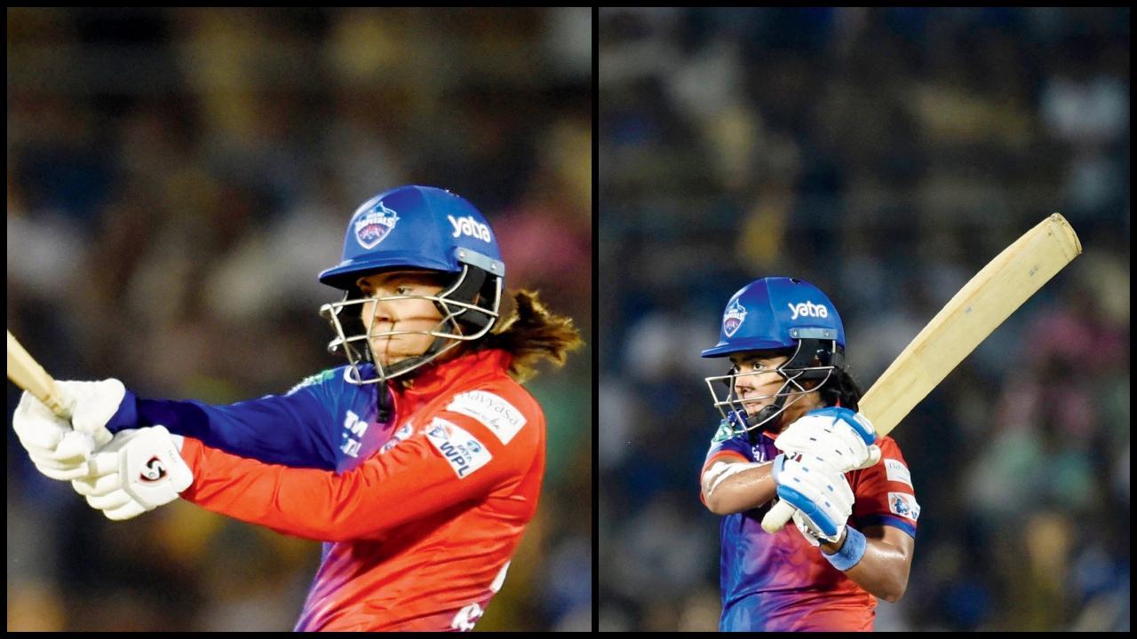 દિલ્હીની શિખા (ડાબે) અને રાધાએ અણનમ ૨૭-૨૭ રન બનાવીને બ્રેબર્ન ગજવી નાખ્યું હતું. તસવીર પી. ટી. આઇ.