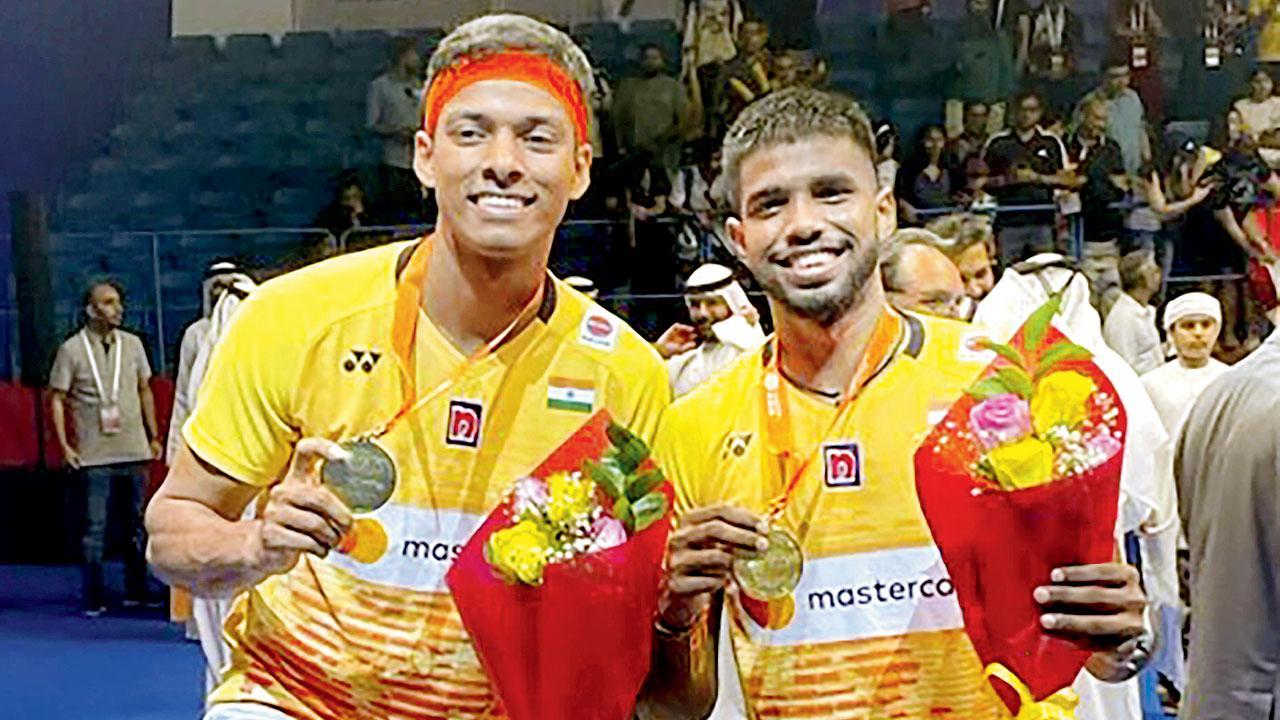 સાત્વિકસાઇરાજ (જમણે) અને ચિરાગ શેટ્ટી. તસવીર પી. ટી. આઇ.