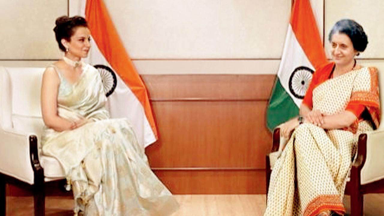 કંગના રણોત ઇન્દિરા ગાંધી ના ઍ આઇ મોડેલ સાથે 