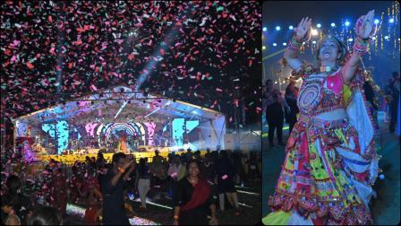 સાઉથ બૉમ્બેમાં આયોજિત રાસ-ગરબા ખેલતાં ખેલૈયાઓ