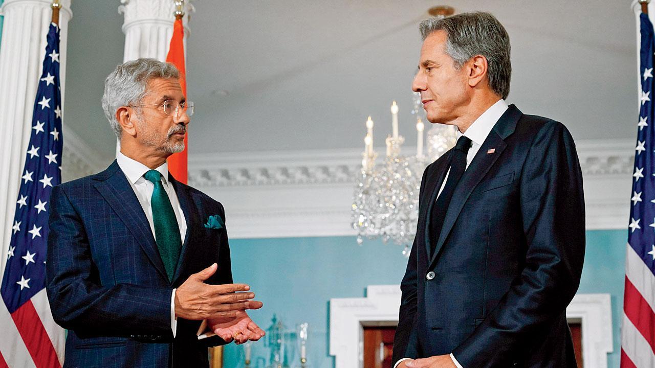 વૉશિંગ્ટનમાં ગુરુવારે વિદેશપ્રધાન એસ. જયશંકર અને અમેરિકાના વિદેશપ્રધાન ઍન્ટની બ્લિન્કન.