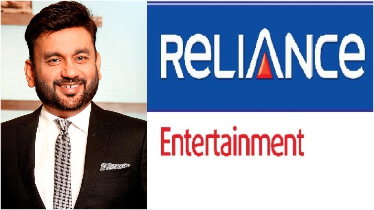 શૈલેષ ગુપ્તા અને રિલાયન્સ એન્ટરટેઈન્મેન્ટના લોગોની તસવીરોનો કૉલાજ