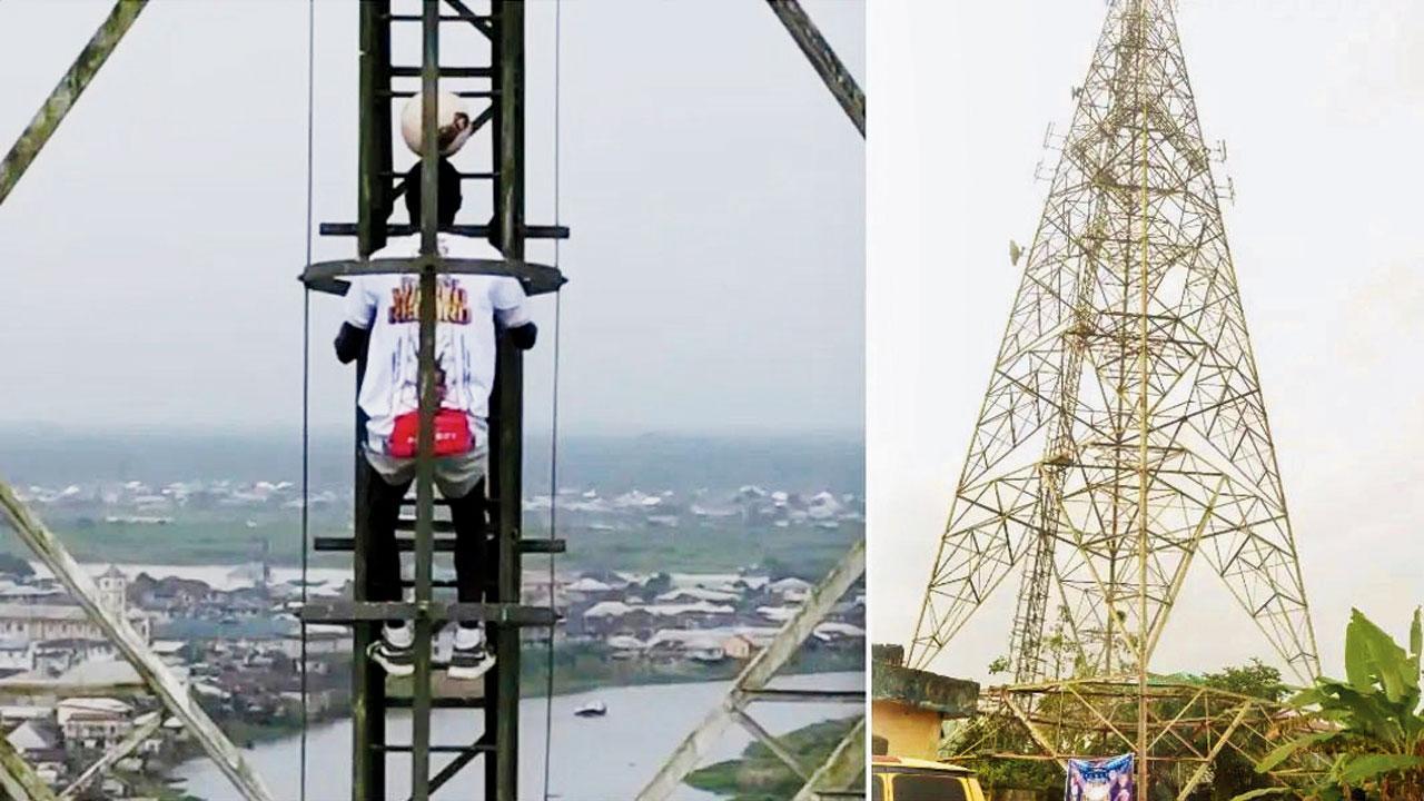 ૨૫૦ ફુટના રેડિયો ટાવર પર ૧૫૦ સ્ટેપ્સ ચડવામાં સફળતા મેળવી