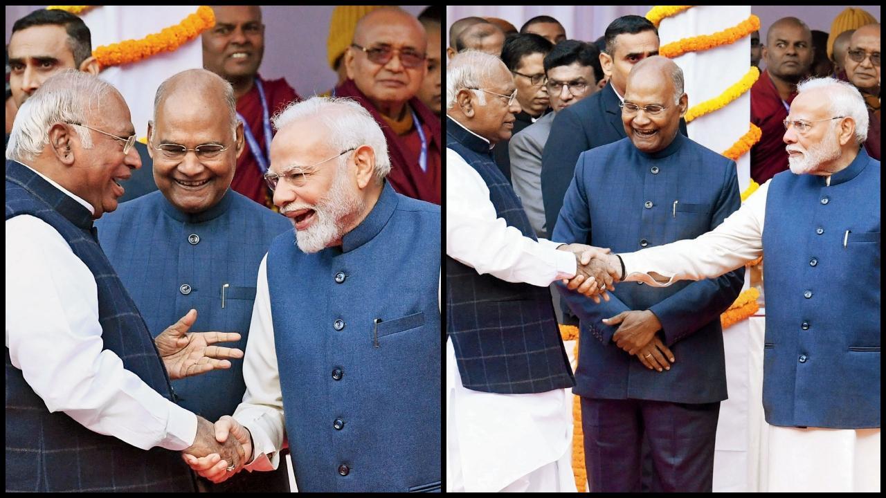 વડા પ્રધાન નરેન્દ્ર મોદી અને કૉન્ગ્રેસના પ્રેસિડન્ટ મલ્લિકાર્જુન ખડગે