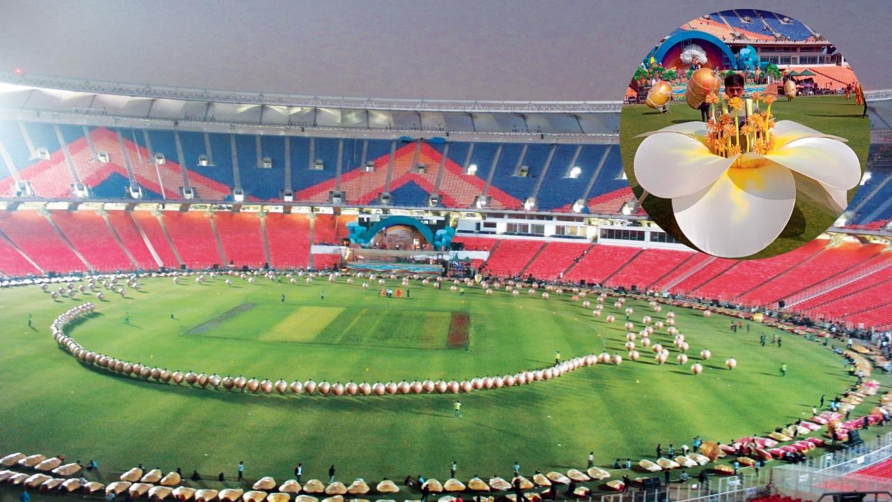  નરેન્દ્ર મોદી સ્ટેડિયમમાં ચાલતી તૈયારીઓ.