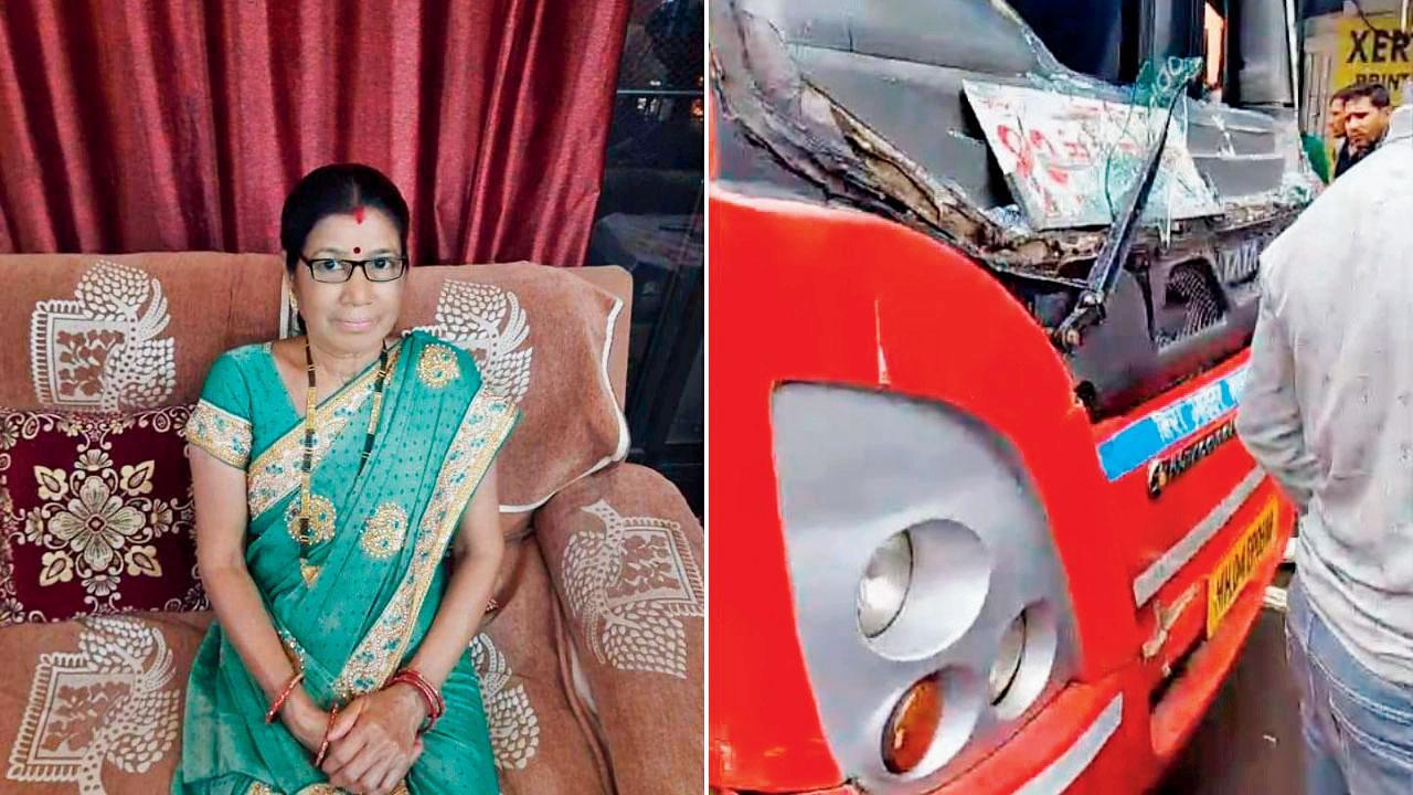 બસની ટક્કરે મહિલાનો જીવ લીધો.