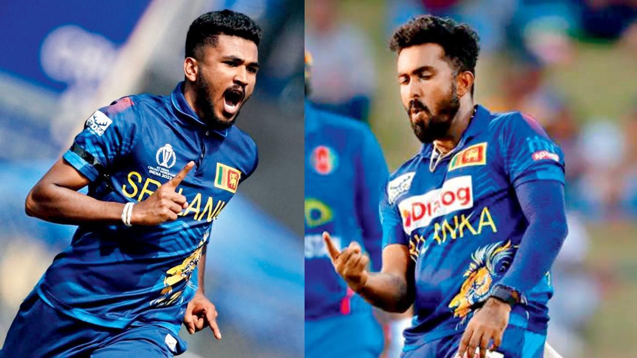 દિલશાન મદુશંકા (ડાબે) અને અસિથા ફર્નાન્ડો (જમણે).