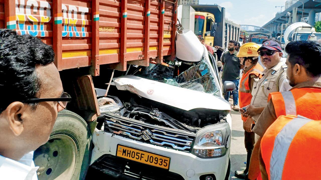 એક પાછળ એક એમ પાંચ વાહનો ભટકાયાં