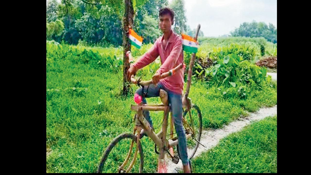 A boy from Bihar has made a bicycle out of bamboo | ૨૫ દિવસમાં ...