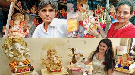 મૂર્તિકાર પરિવાર : જિગર અને હિના વ્યાસ અને તેમની દીકરી વૃંદા (તસવીર : સતેજ શિંદે)
