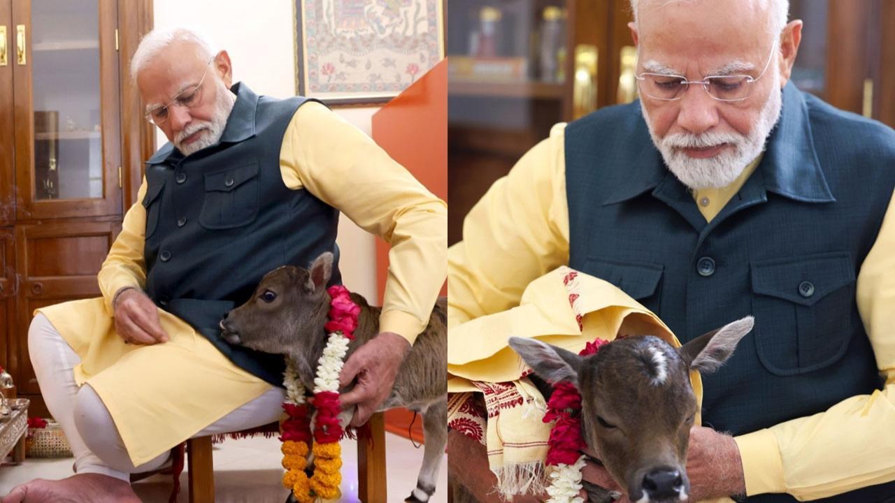દીપજ્યોતિ સાથે નરેન્દ્ર મોદી