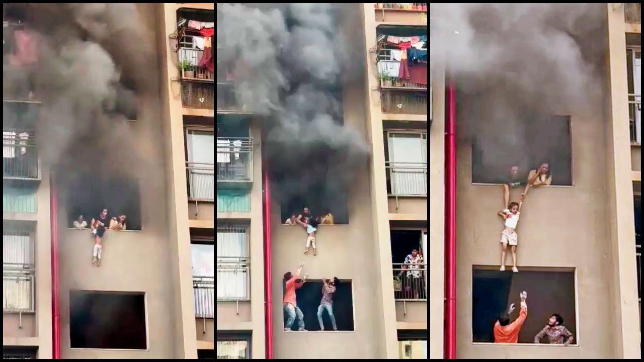 આગથી બચવા જુઓ કઈ રીતે જીવ દાવ પર મૂક્યો
