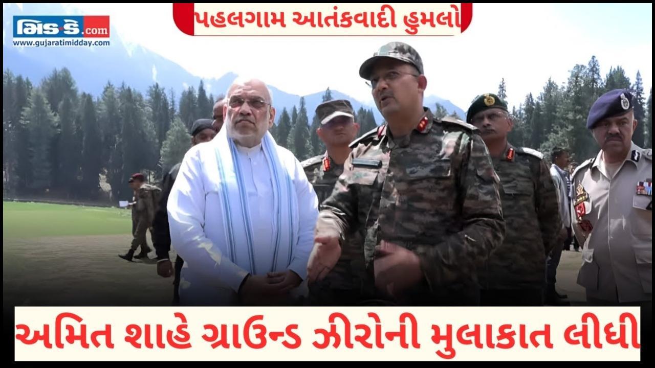 પહલગામ આતંકવાદી હુમલા પછી ગૃહમંત્રી અમિત શાહ બૈસરાનની મુલાકાત લીધી