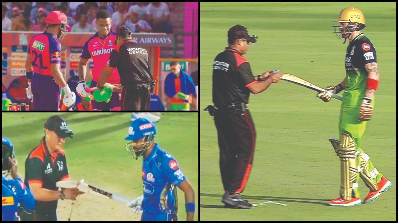 બૅટ્સમેનોના બૅટના કદની તપાસ