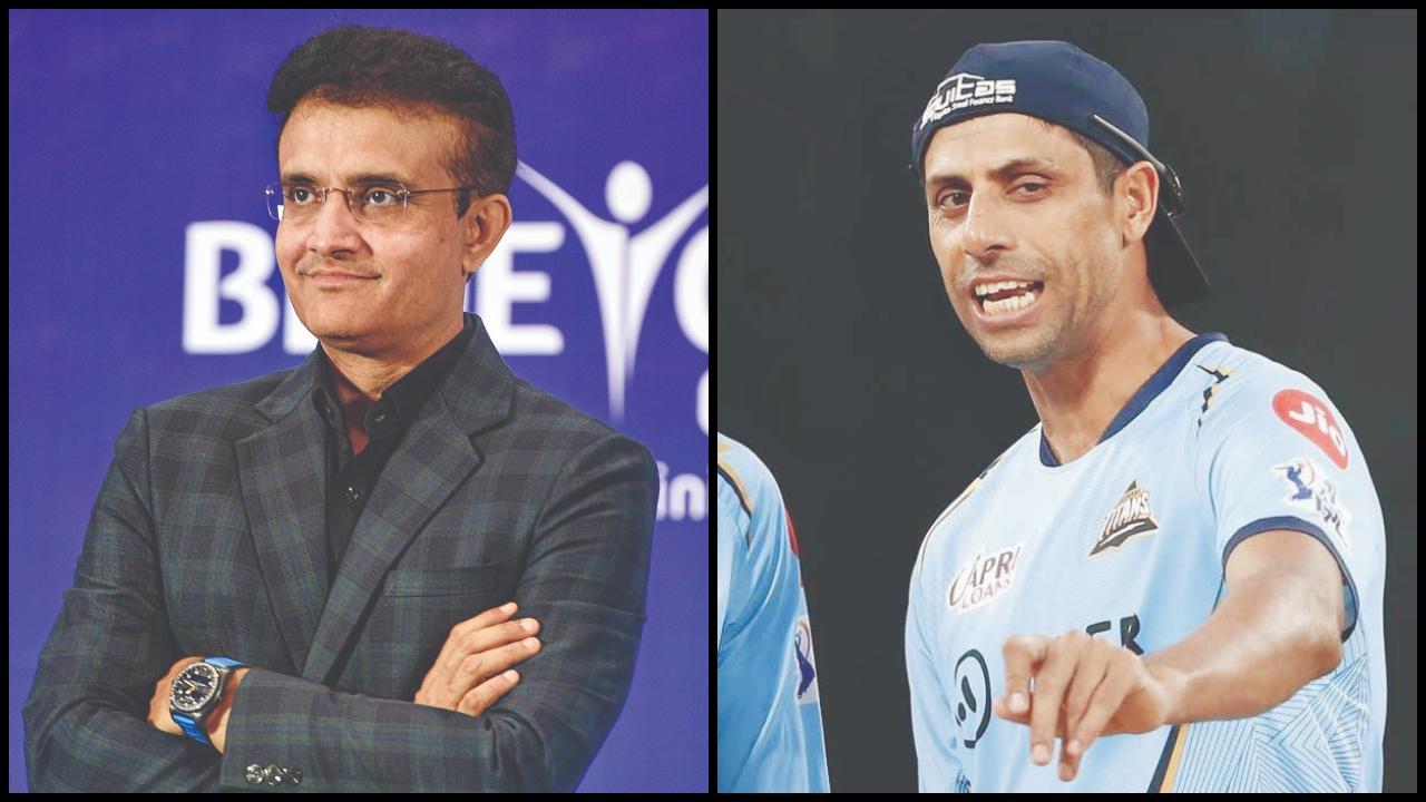 સૌરવ ગાંગુલી અને હેડ કોચ આશિષ નેહરા