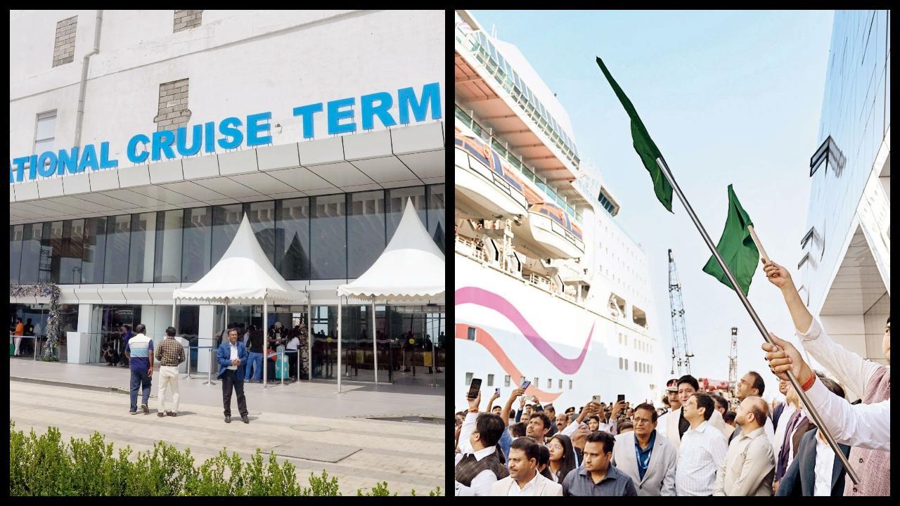 પોર્ટ, શિપિંગ અને વૉટરવેના કેન્દ્રીય પ્રધાન સર્વાનંદ સોનોવાલ અને રાજ્યકક્ષાના પ્રધાન શાંતનુ ઠાકુરે ગઈ કાલે મુંબઈ ઇન્ટરનૅશનલ ક્રૂઝ ટર્મિનલનું ઉદ્ઘાટન કર્યું હતું