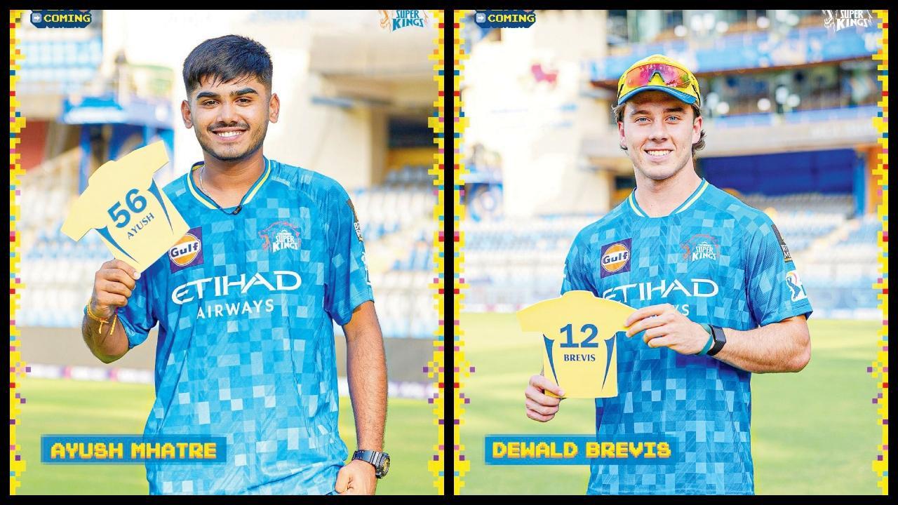 ઇન્જર્ડ પ્લેયર્સના રિપ્લેસમેન્ટ તરીકે ચેન્નઈની સ્ક્વૉડમાં જોડાયા મુંબઈનો આયુષ મ્હાત્રે અને સાઉથ આફ્રિકાનો ઑલરાઉન્ડર ડેવાલ્ડ બ્રેવિસ.