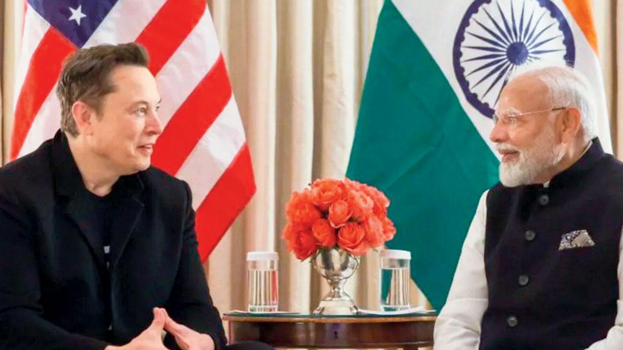 નરેન્દ્ર મોદી અને ઈલૉન મસ્ક