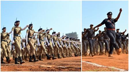 પરેડની તૈયારીઓ કરી રહેલાં પોલીસ કર્મચારીઓ (તમામ તસવીરો - શાદાબ ખાન)