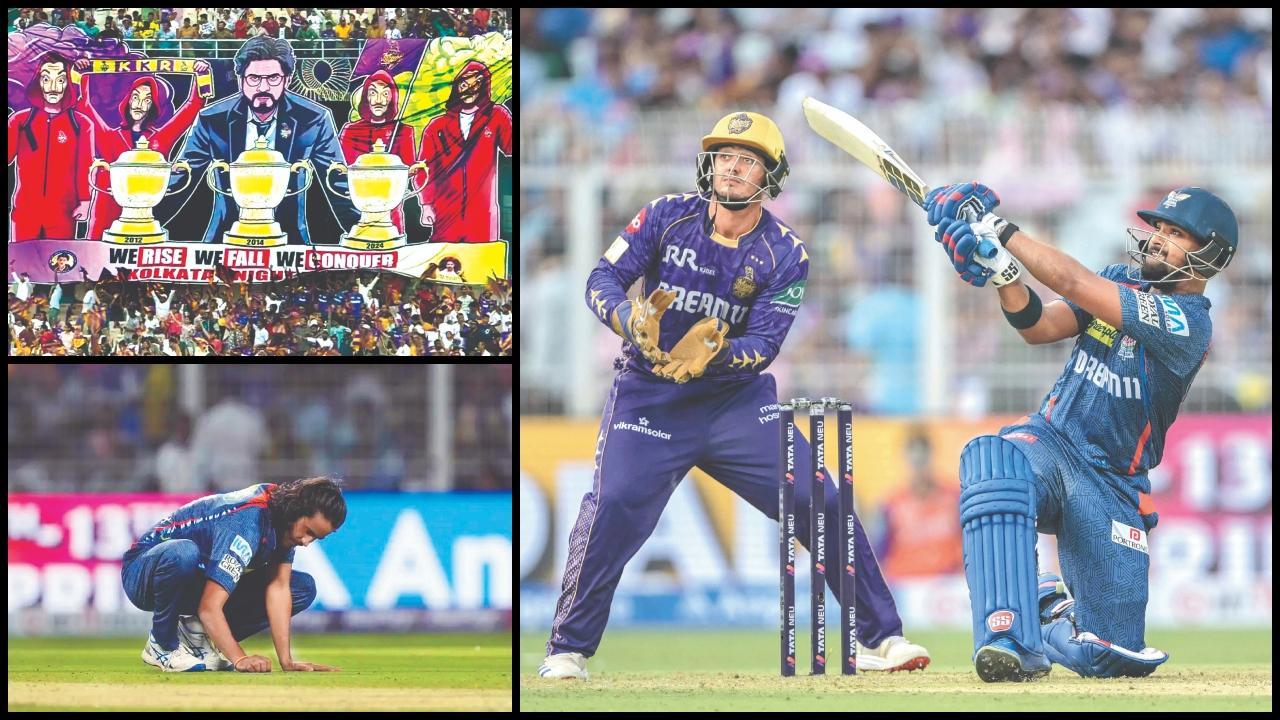 વેબ-સિરીઝ ‘મની હાઇસ્ટ’ની સ્ટાઇલમાં ઈડન ગાર્ડન્સમાં ફૅન્સ લાવ્યા શાહરુખ ખાન અને IPL ટ્રોફીનું વિશાળ પોસ્ટર