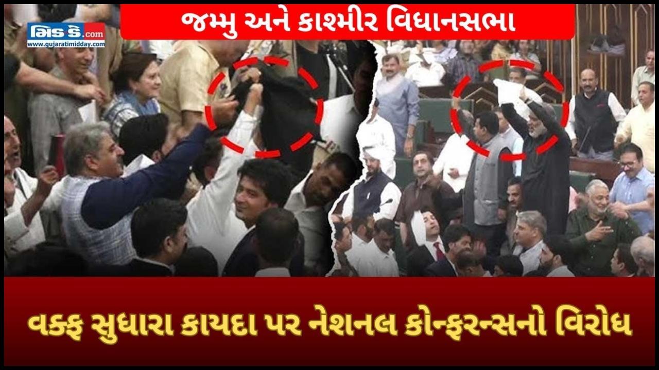 જમ્મુ કાશ્મીર વિધાનસભામાં નાટક: નેશનલ કોન્ફરન્સ વક્ફ સુધારા કાયદા પર કર્યો વિરોધ