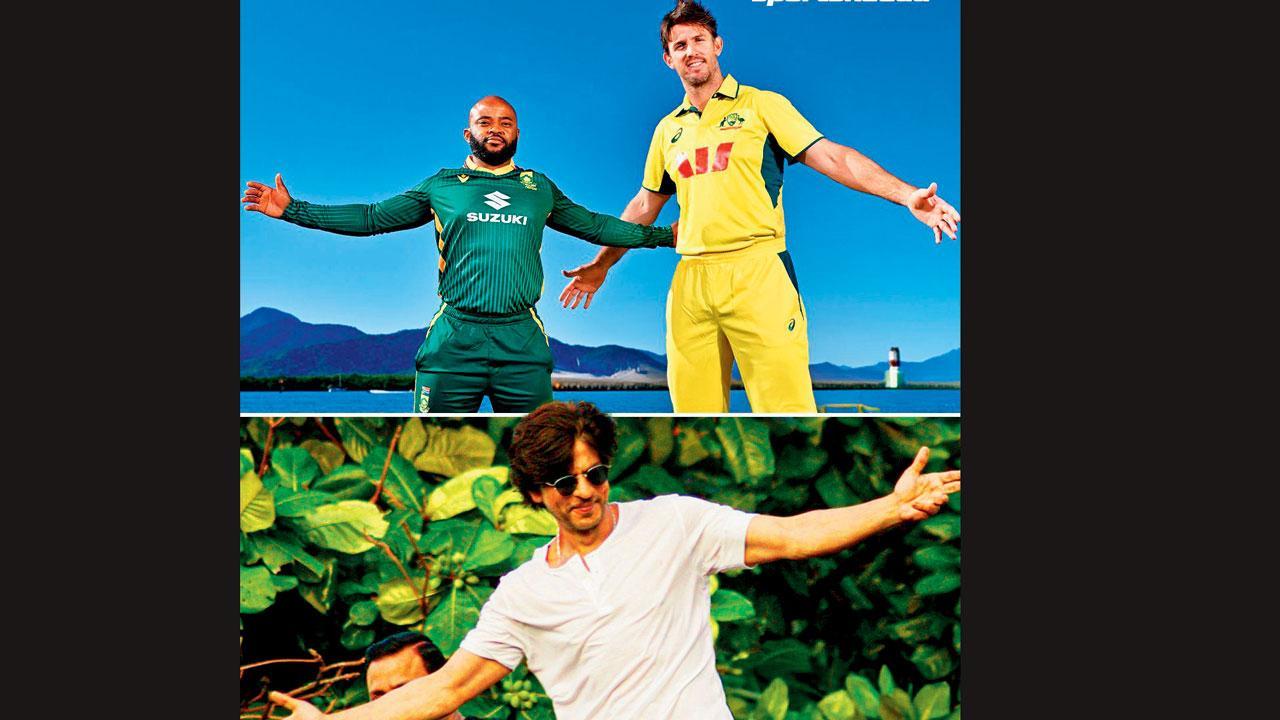 સાઉથ આફ્રિકાના કૅપ્ટન ટેમ્બા બવુમા અને ઑસ્ટ્રેલિયાના કૅપ્ટન મિચલ માર્શે બૉલીવુડસ્ટાર શાહરુખ ખાનની સ્ટાઇલમાં વન-ડે સિરીઝની ટ્રોફી સાથે ફોટો પડાવ્યો.