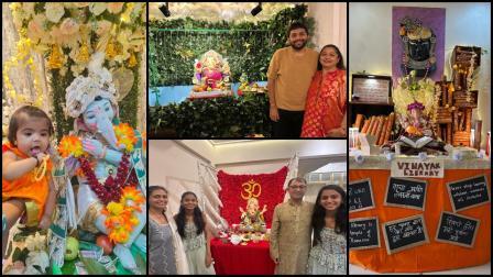 ગુજરાતી મિડ-ડેના વાચકોના ઘરે, સોસાઈટીમાં કે પછી પંડાલમાં પધારેલા દૂંદાળાની તસવીરોનો કૉલાજ