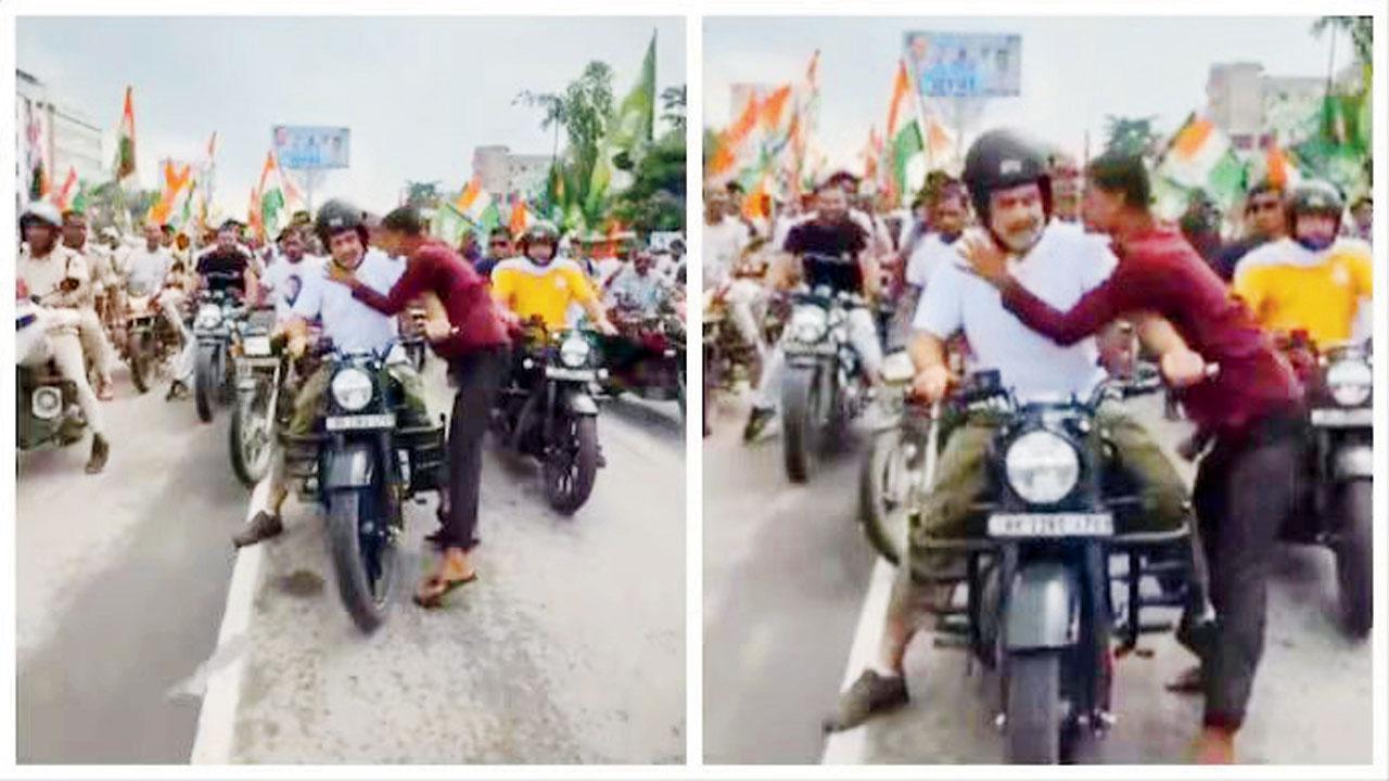 રાહુલ ગાંધીને યુવક ગાલ પર કિસ કરીને ભાગી ગયો