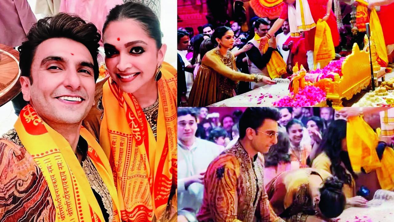 ઍન્ટિલિયાચા રાજાના આશીર્વાદ લીધા રણવીર અને દીપિકાએ