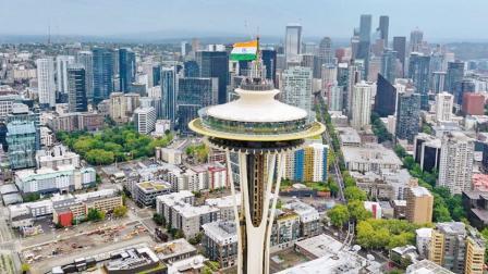 ૭૯મા સ્વતંત્રતાદિન નિમિત્તે ૧૫ ઑગસ્ટે અમેરિકાના સીએટલ શહેરમાં પ્રતિષ્ઠિત સ્પેસ નીડલ પર ભારતીય ત્રિરંગો ફરકાવવામાં આવ્યો હતો