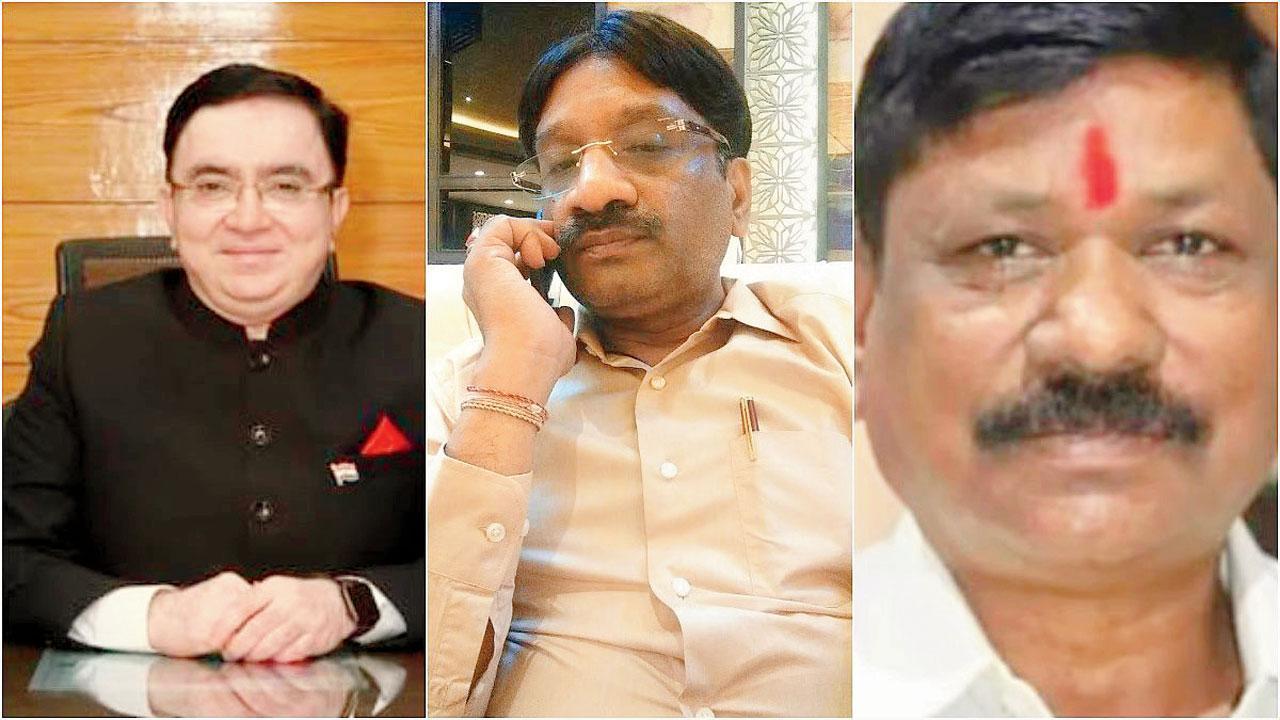 ડાબેથી VVCMCના ભૂતપૂર્વ કમિશનર અનિલ પવાર, ટાઉન પ્લાનિંગ વિભાગના ડેપ્યુટી ડિરેક્ટર (સસ્પેન્ડેડ) વાય. એસ. રેડ્ડી અને બિલ્ડર સીતારામ ગુપ્તા.