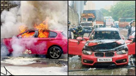 થાણેમાં BMW ભડભડ બળી
