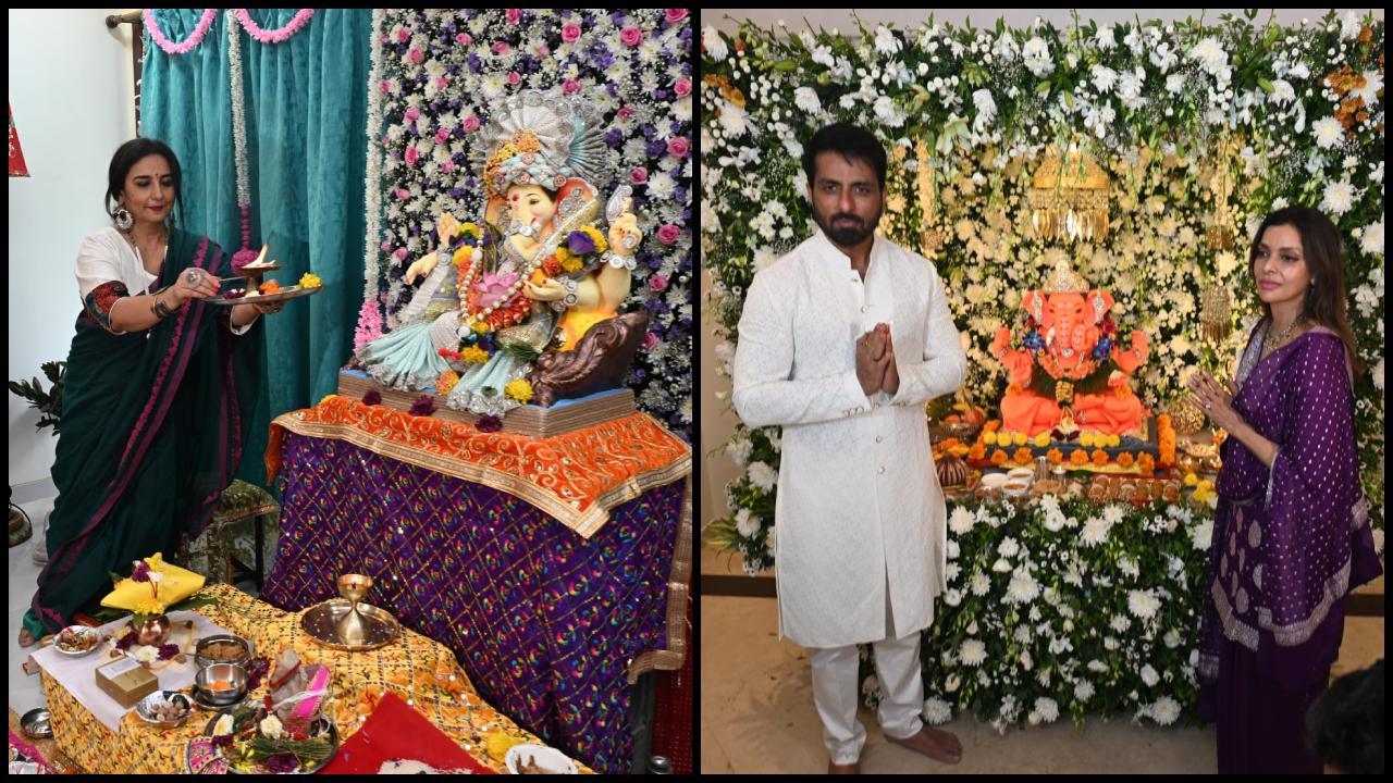 દિવ્યા દત્તાનાં ઘરે ગણેશોત્સવની ધામધૂમથી ઉજવણી અને સોનુ સૂદના ગંગોત્રી બંગલાને શણગારવામાં આવ્યો (તસવીરો: સતેજ શિંદે)