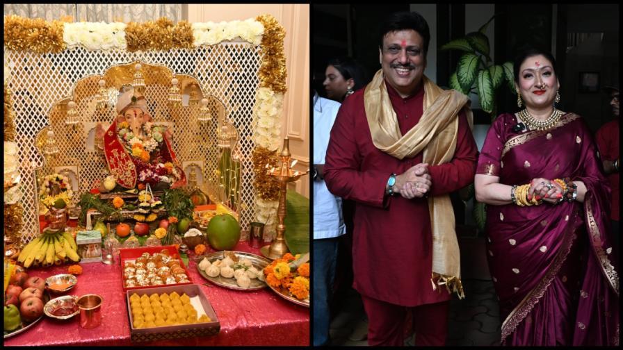 ગોવિંદાના ઘરે પણ બાપ્પાનું આગમન (તસવીરો: સતેજ શિંદે)