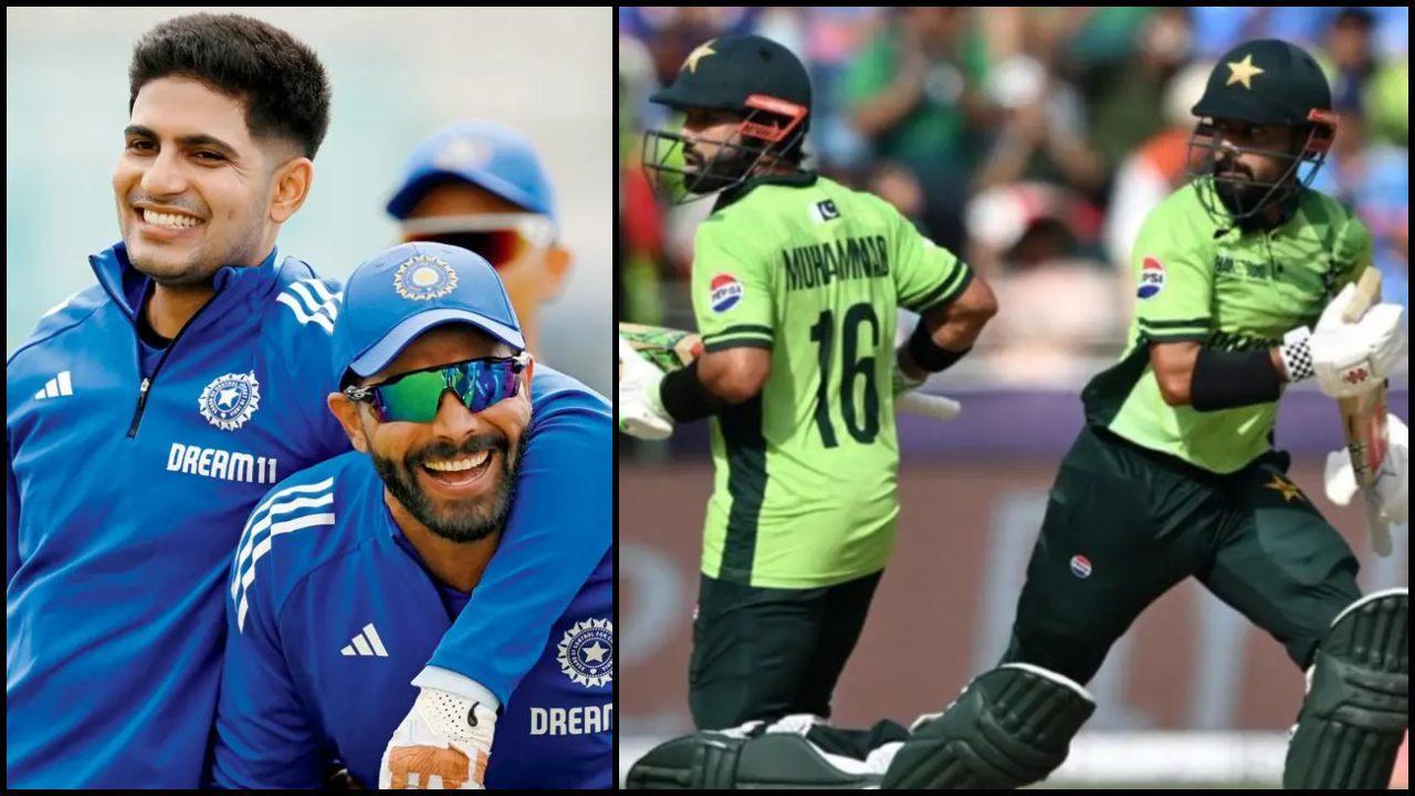 ભારતીય ક્રિકેટ ટીમ અને પાકિસ્તાન ક્રિકેટ ટીમના ખેલાડીઓ (તસવીર સૌજન્ય: મિડ-ડે)