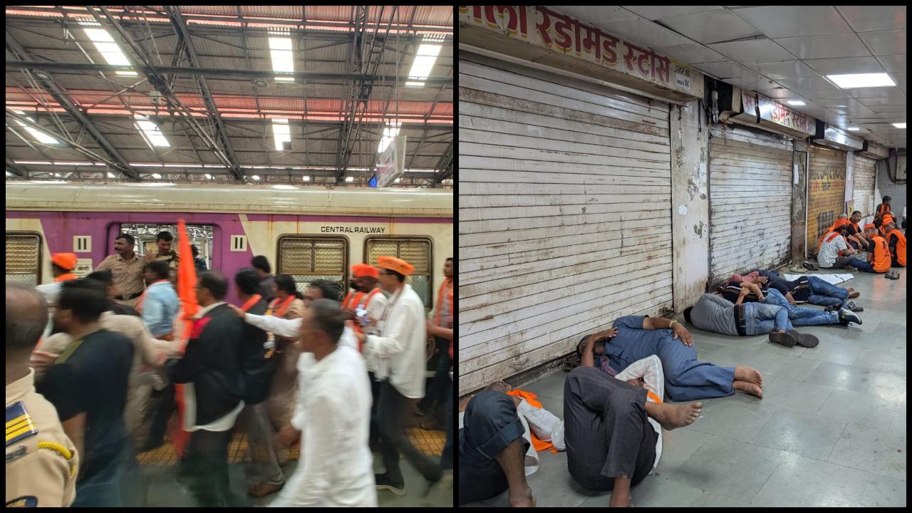 Photos: મુંબઈ CSMT વિસ્તારમાં મનોજ જરાંગે હજારો મરાઠા આંદોલન કાર્યકરો સાથે દાખલ