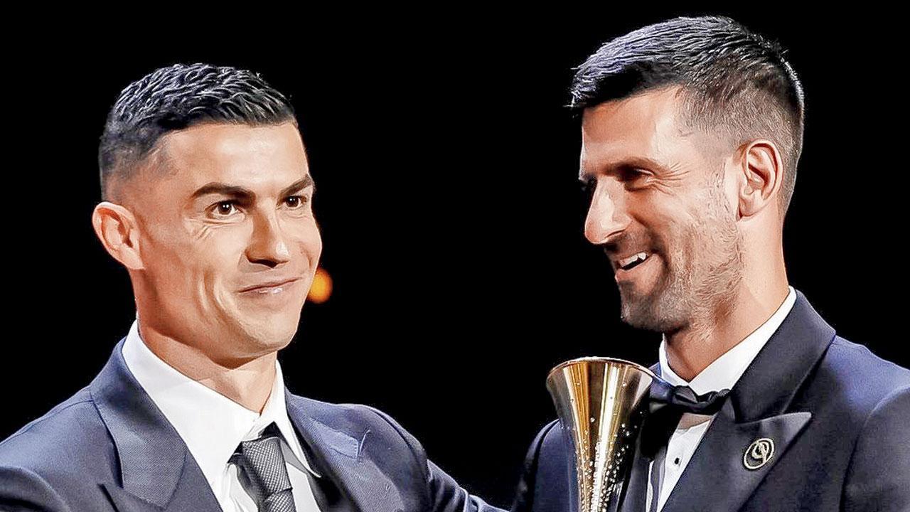 પોર્ટુગીઝ ફુટબૉલ સ્ટાર ક્રિસ્ટીઆનો રોનાલ્ડોએ સર્બિયાના ટેનિસ-સ્ટાર નોવાક જૉકોવિચ