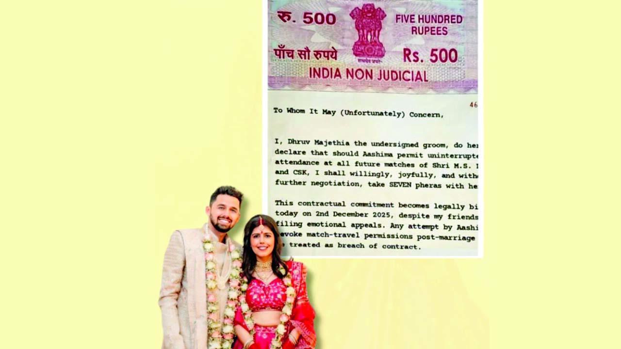 દુલ્હાએ લગ્નના કરારમાં માગી ધોની, CSK અને RCBની મૅચ જોવાની પરવાનગી