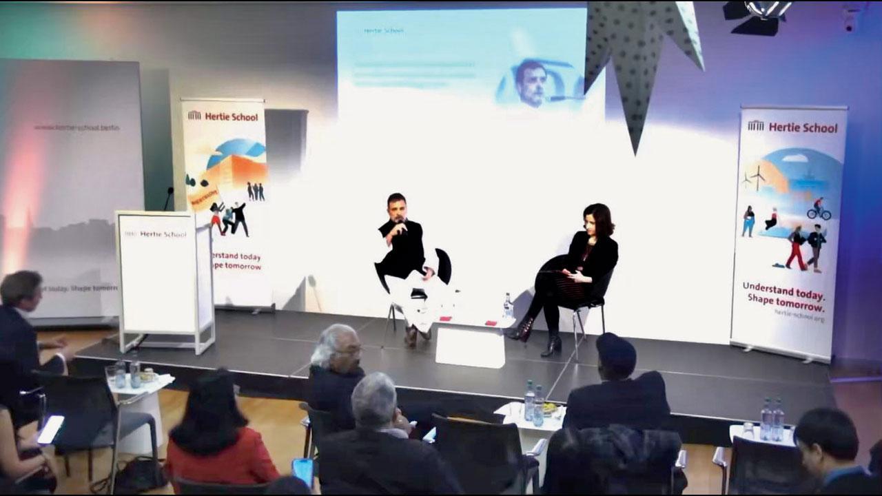 જર્મનીના બર્લિનની ઇવેન્ટમાં રાહુલ ગાંધી.